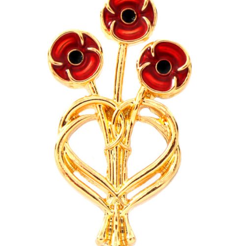 Heart of Remembrance three stem Poppy Limited Edition Lapel Pin